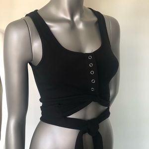 NWT System Wrap Tie Crop Top Tank